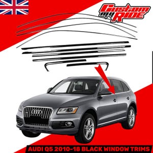 Black Window Trims for Audi Q5 Saloon Sedan 8R 2010-2018 Blackout dechrome Night package chrome delete