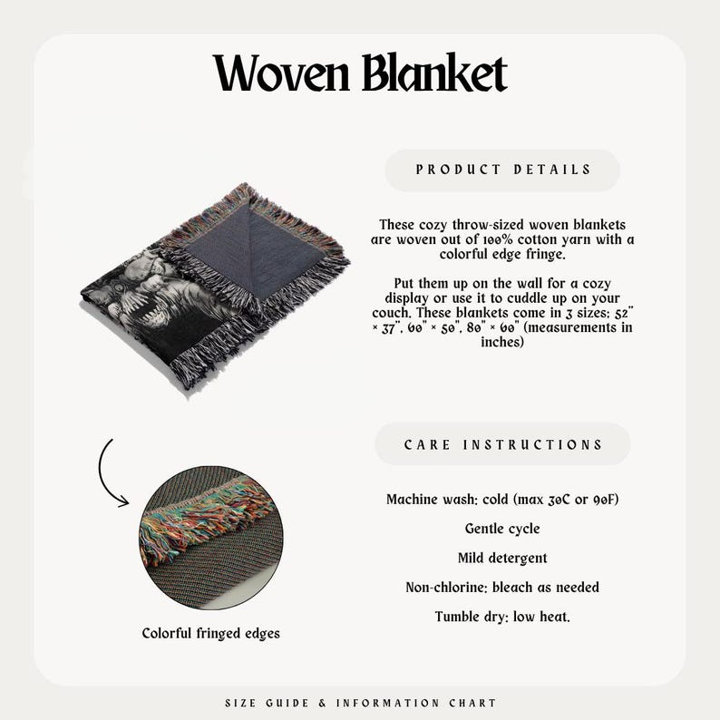 Berserk Eclipse Woven Blanket, Dark Fantasy Wall Hanging, Throw Cozy Jacquard Rug, Home Decor Gift For Him, Gothic Tapestry For Anime Fans image 4
