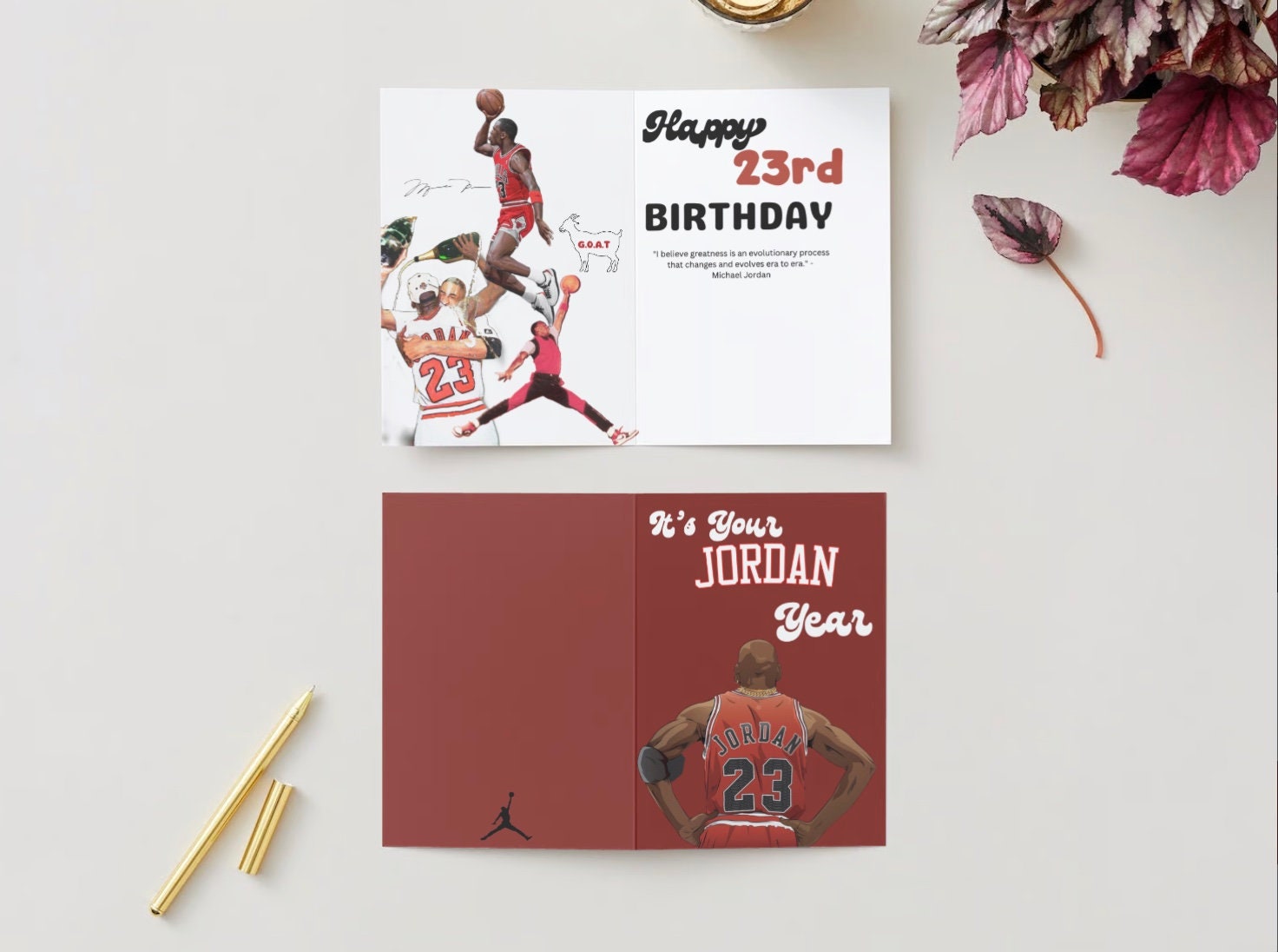 michael jordan 23 birthday card