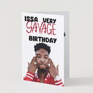 Issa Savage Birthday-21 Savage-verjaardagskaart PNG Instant-bestand downloaden