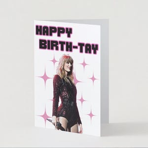 ¡Feliz cumpleaños, Tay! Tarjeta de cumpleaños de Taylor Swift PNG Descarga instantánea