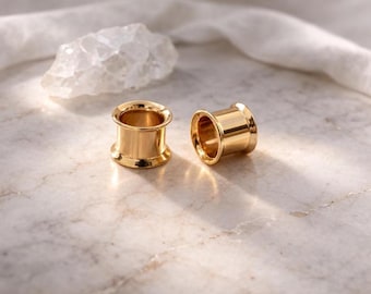Astraea - 14k Solid Gold Double Flare Tunnel
