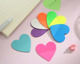 Notas adhesivas transparentes con forma de corazón - Diario bíblico - Devocional - Estudio bíblico - Diario - Planificador - Estudio - Nota adhesiva