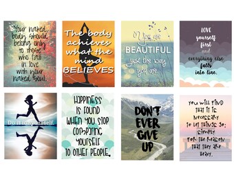 Pegatinas motivacionales para el planificador de fitness - Planificador feliz - Erin Condren - Citas inspiradoras - Diario - Ejercicios
