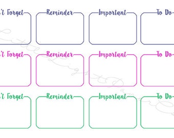 Pegatinas para planificador de media caja - Planificador feliz - Erin Condren - Diario - Notas - Tareas pendientes - Recordatorio - Pegatinas funcionales para planificador - Diseño 4