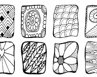 Pegatinas para agenda Doodle - Planificador feliz - Erin Condren - Pegatinas para colorear - Colorear - Diario - Pegatinas lindas
