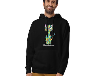 Color Pop Cat Hoodie – Artistic Graphic Print Unisex Sweatshirt