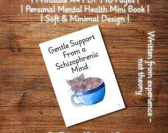 Mental Health Mini Book | Schizophrenia Support, Personal Reflections (Printable PDF)