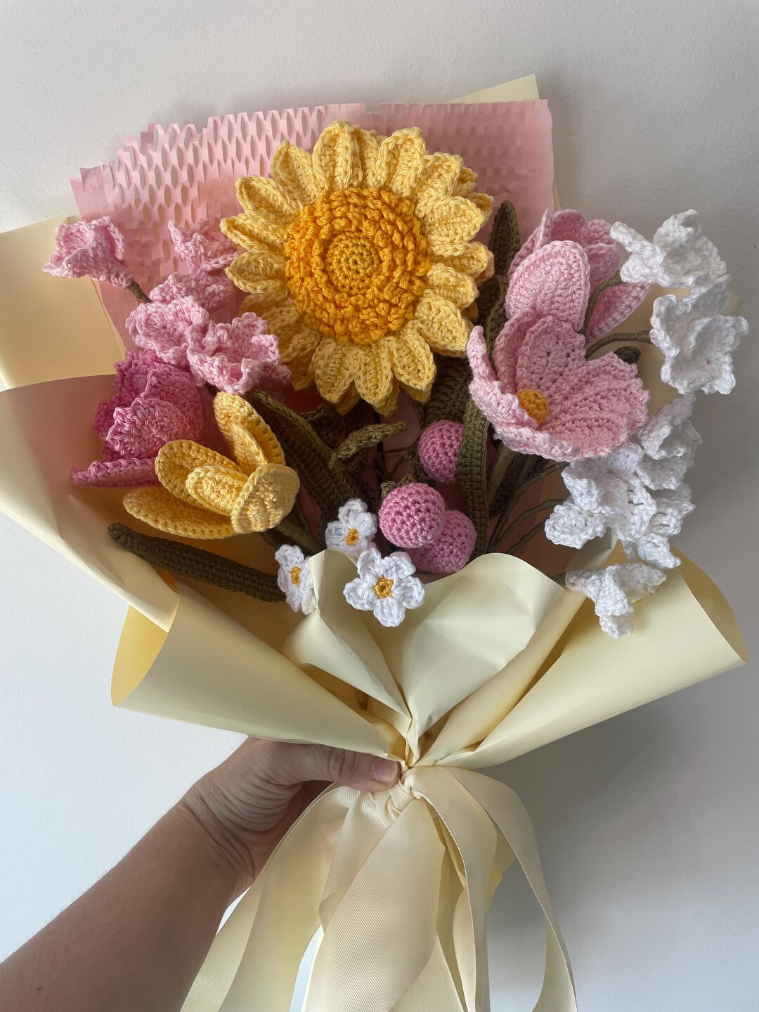 Buquê De Flores De Crochê - Etsy