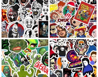 40-piece HALLOWEEN STICKERS Art the clown hellraiser michael myer scream scary chucky creatures of the black lagoon stickers