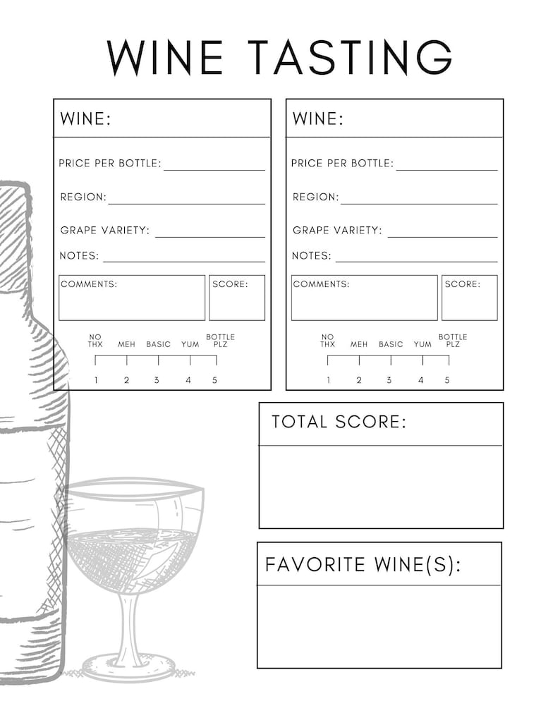 Wine Tasting Game Digital Download - Etsy