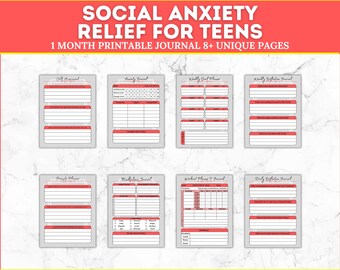 Social Anxiety Relief for Teens, A Guided Workbook, Gift of Mindfulness Love Analysis Progress Cognitive Behavior, Digital Download 35 days