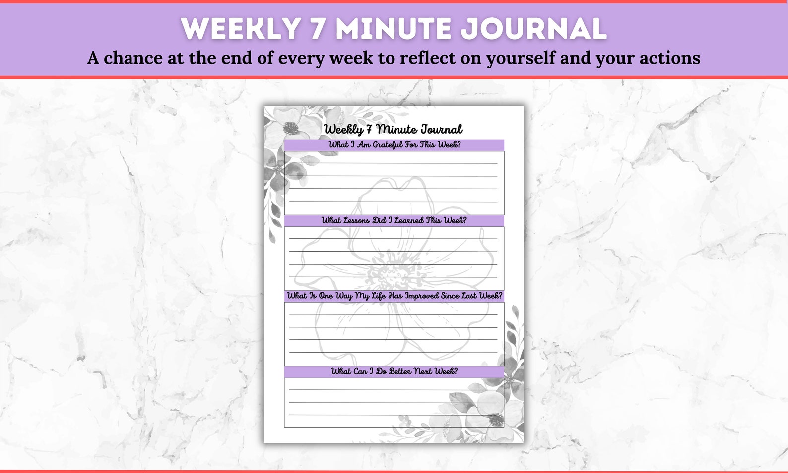 5 Minute Gratitude Prayer Journal, 1 Month Printable Journal, 10 ...