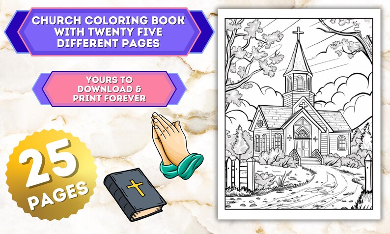 Churches in Color, Part 1, Places of Worship, 25 Gorgeous Coloring ...