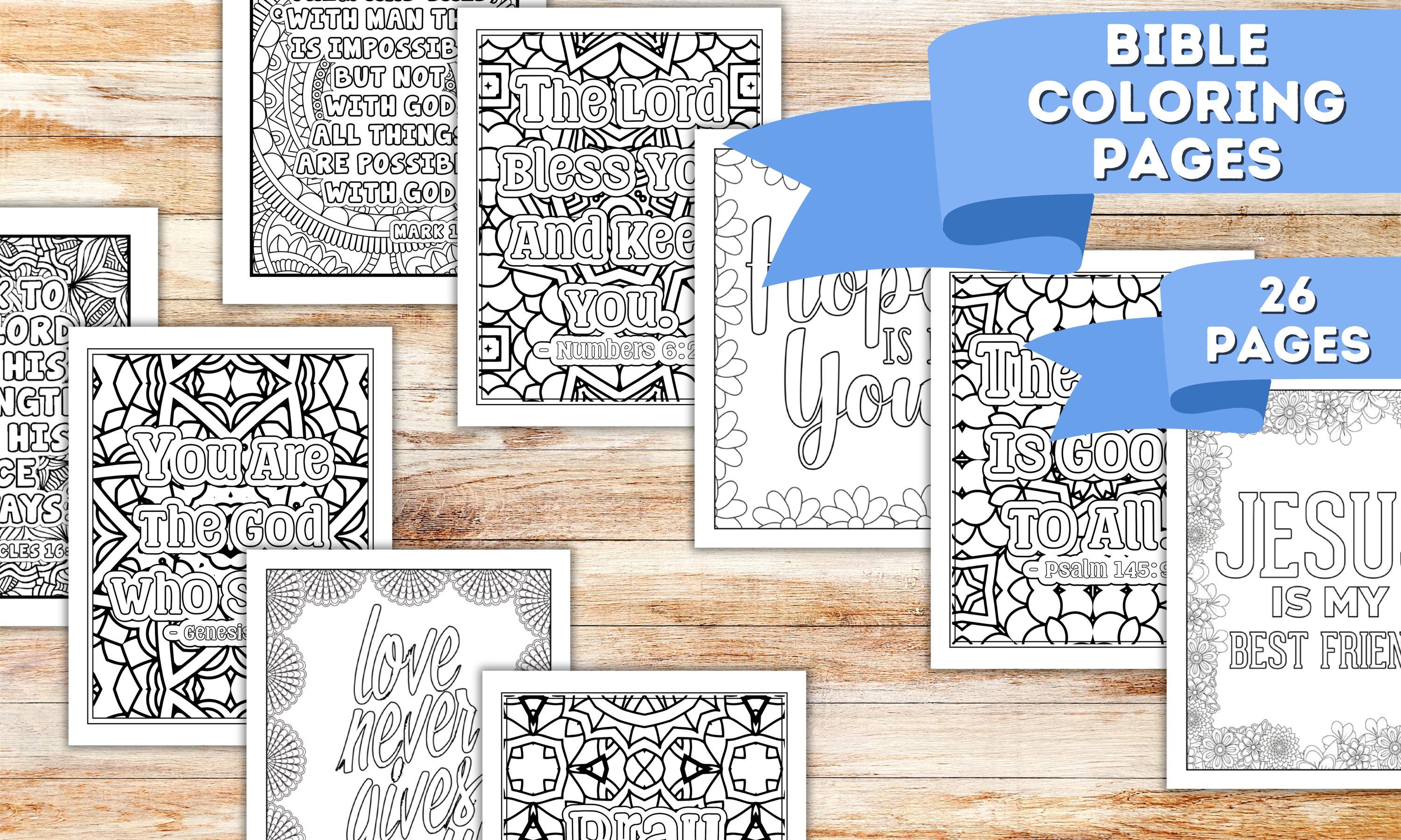 Bible Verse Coloring Book for Girls, Part Two, 56 Pages of ...