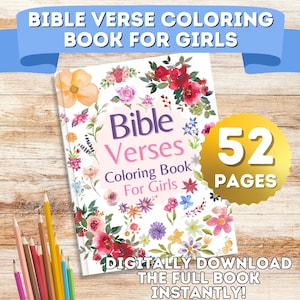 Bible Verses Coloring Book for Girls, 108 Pages of Inspirational Bible Verses & Relaxing Designs, Your Soulful Journey Through Scripture