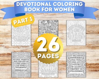 Religious Phrase Coloring Book for Girls, Part One 56 Pages Inspirational Bible Verses ...