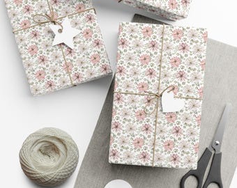 Papel de regalo con estampado floral, elegante acabado satinado mate, tintas ecológicas, para todas las ocasiones.