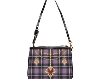 Plaid Small Shoulder Bag – PU Leather, Gold Hardware, Everyday Chic Handbag