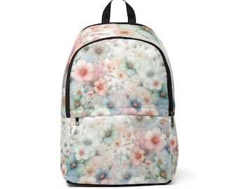Zaino floreale, borsa per laptop per la scuola e i viaggi, borsa per libri in nylon impermeabile