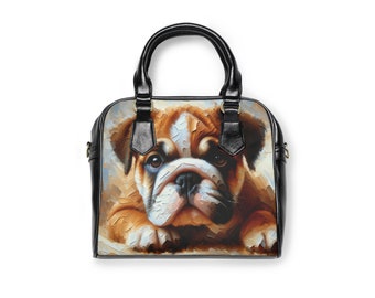 Lazy Days Bulldog Puppy-Shoulder Handbag