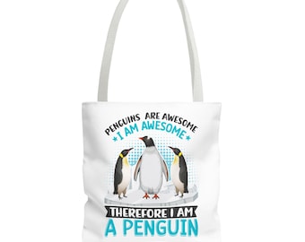 Penguin Tote Bag: Penguins Are Awesome, I Am A Penguin Graphic Tote