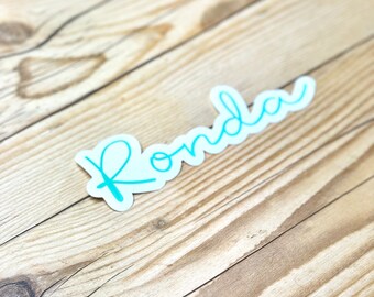 Custom Vinyl Name Sticker, Personalized Decal, Vinyl Lettering, Vinyl Decal Car Sticker, Luggage Sticker, Teacher Name Sticker, Ronda Font