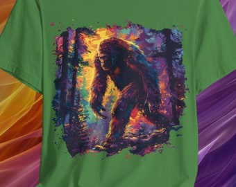 Bigfoot Forest Stroll Unisex Tee | Vivid Sasquatch Shirt