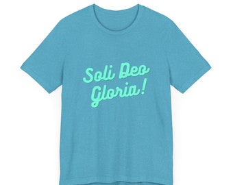 Soli Deo Gloria! Jersey Short Sleeve Tee: Cozy and Stylish, Unisex Cotton T-Shirt for Men and Women, Unique Christian Gift