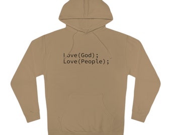 Love God Love People Unisex Hooded Sweatshirt - Matthew 22:36-40 Inspired Christian Code Design for Men and Women