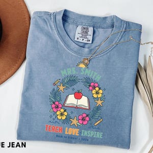 Personalized Teacher Shirt Tropical Teacher Gift Teach Love Inspire Tee Back to School Shirt Custom Teacher Name Summer Teacher Gift image 11