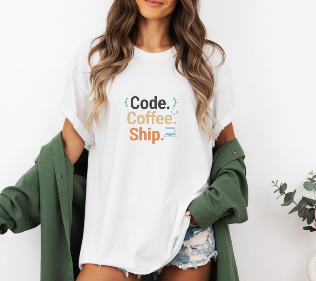 Code Coffee Ship Tee, T-shirt for Programmers, Tech Lovers, Geeky Gift ...
