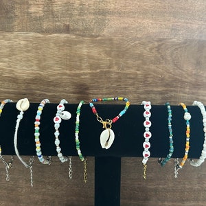 Different types of handmade beaded bracelets