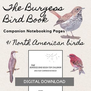 The Burgess Bird Book Companion Notebook Pages for Homeschool Nature Bird Study