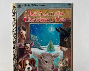 Petit livre d'or pour le réveillon de Noël des animaux, vintage des années 1970