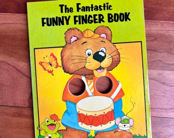 The Fantastic Funny Finger Book Vintage 70s Children's Interactive Board Book