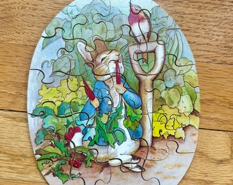 Beatrix Potter Peter Rabbit Vintage 1980s 20 Piece Wood Jigsaw Puzzle