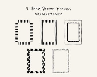 Hand drawn borders for wedding invitations, menus, and cards. Set of modern frames for printed or digital designs.