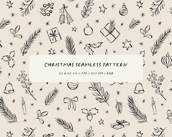Seamless Christmas pattern JPG. Christmas print. Paper for scrapbooking, Christmas cards and invitations. Textile design.
