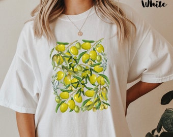 Green Olives Print, Trendy 90s Inspired T-Shirt, Unique Foodie Shirt, Olive Lover T Shirt, Dirty Martini T Shirt, I Love Olives Shirt