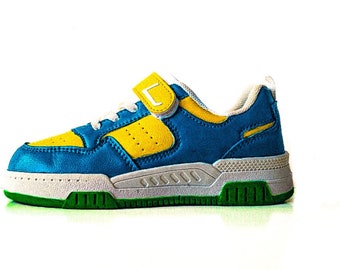 Custom Blue&Yellow Kids Shoes L-BE