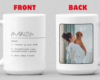 Gepersonaliseerde huisdiermok, aangepaste huisdiermok, hondenliefhebber cadeau, kattenliefhebber cadeau, gepersonaliseerde hondenmok, aangepaste naam huisdiermok, aangepaste fotomok met naam