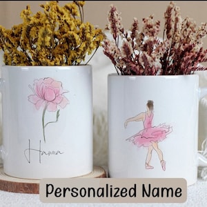 Personalized Ballet Dancer Mug, Custom Ballerina Mug with Name, Perfect Gift for Ballet Lovers, Dancers, and Ballet Enthusiasts Ballet gifts