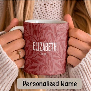 Floral Personalized name mug, Custom Name Mug, Name Mug Personalized, Custom Coffee Mug, Personalized Coffee Mug, Personalized year mug gift