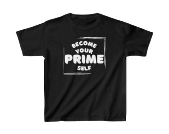 Kids Heavy Cotton Tee quote Prime green black t-shirt pattern white