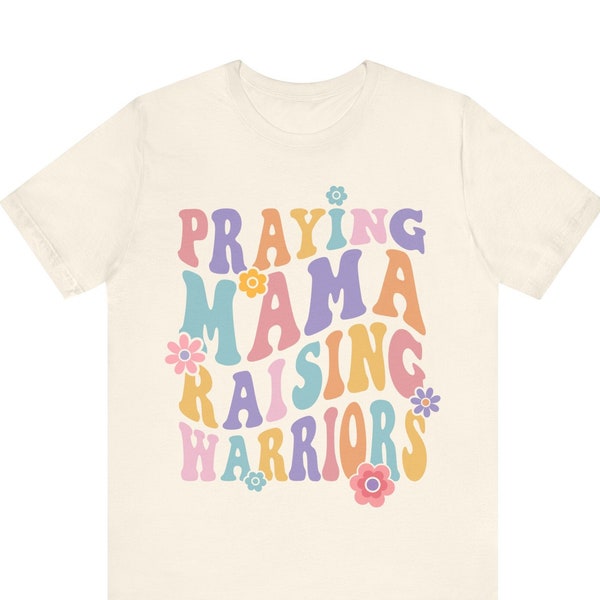 Praying Mama Raising Warriors Balle Canvas Short Sleeve Tee/ Mom Gift/ Mothers Day Gift/ Sister Gift