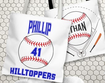 Personalisierte Baseball-Einkaufstasche: Benutzerdefinierter Name, Nummer und Teamfarben