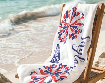Personalized Cheerleader Towel: Custom Team Colors & Name