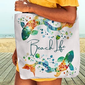 Benutzerdefinierte Tasche mit Namen, Familienurlaub, Strandausflug, Pool-Tasche, Bauernmarkt personalisierte Tasche, Muttertagsgeschenk, Strandleben-Zitat