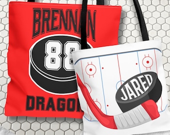 Personalisierte Hockey-Einkaufstasche: Benutzerdefinierter Name, Nummer und Teamfarben